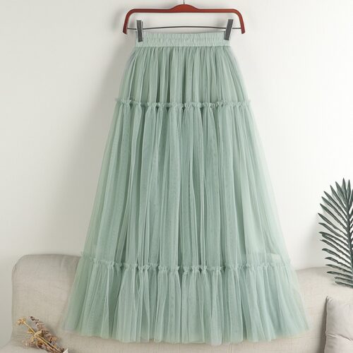 Tulle Midi Long Skirt