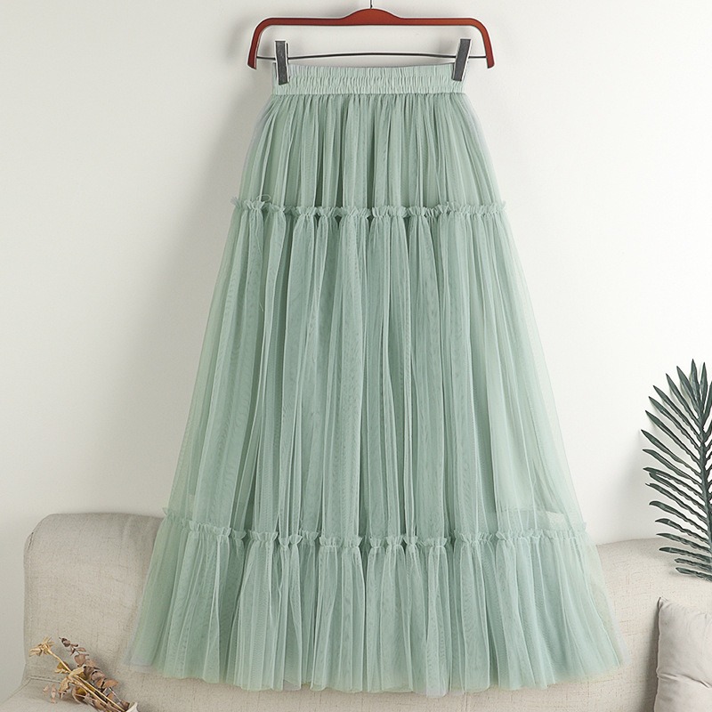 Tulle Midi Long Skirt