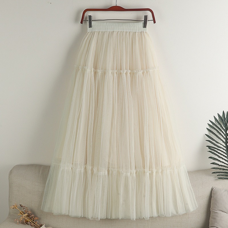 Tulle Midi Long Skirt
