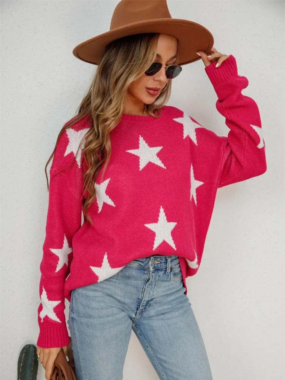 Starry Vibes Dropped Shoulder Sweater