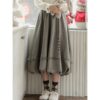 Patchwork Button Skirt