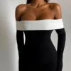 Dual Tone Elegance Bodycon Dress