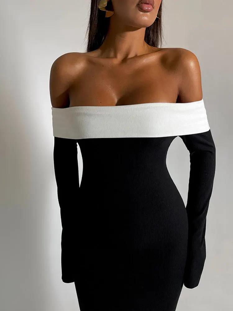 Dual Tone Elegance Bodycon Dress