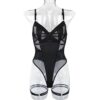 Mesh splicing backless lace up camisole
