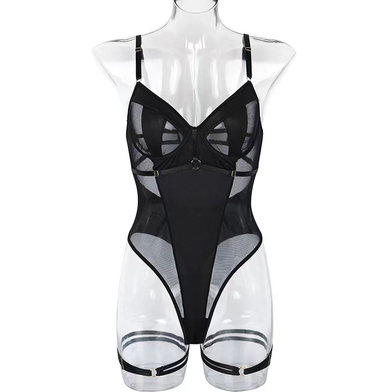 Mesh splicing backless lace up camisole