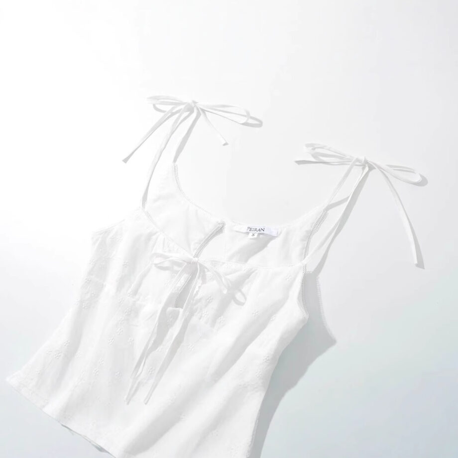 Simple waist cinched lace camisole