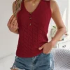 V-Neck Knit Sleeveless Vest