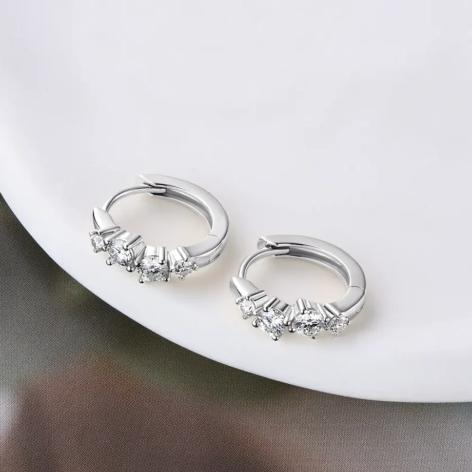 Luminous Moissanite Hoop Earrings