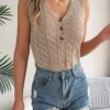 V-Neck Knit Sleeveless Vest