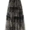 Vintage Printing Mesh Spliced Skirt