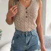 V-Neck Knit Sleeveless Vest