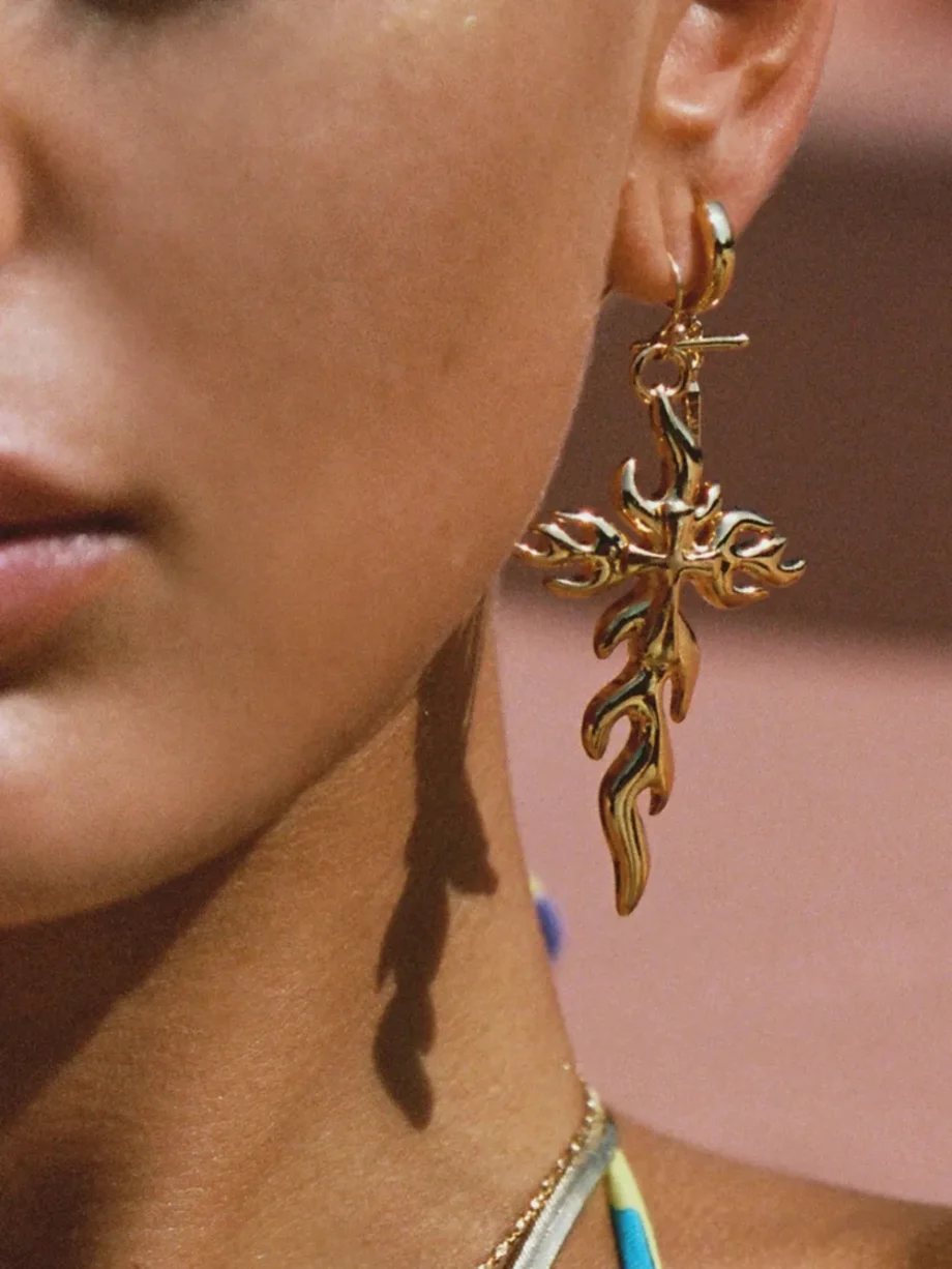 Eternal Grace Cross Earrings