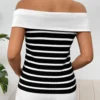 Sailor Stripe Off-Shoulder Top