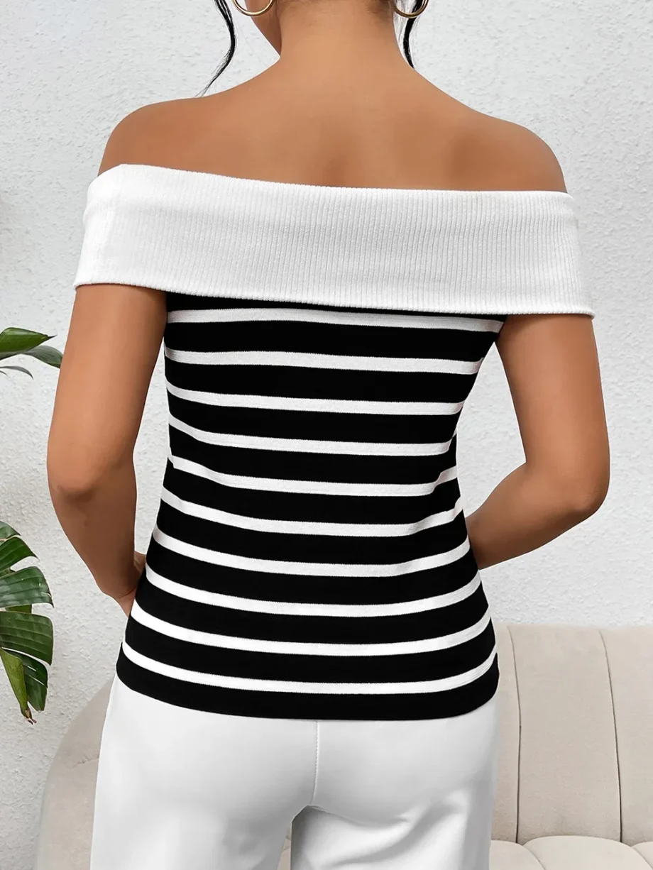 Sailor Stripe Off-Shoulder Top