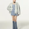 Women Coquette 2 Piece Set Tassels Cardigan Tops + Mini Pleated Skirt
