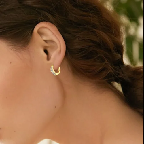 Luminous Moissanite Hoop Earrings