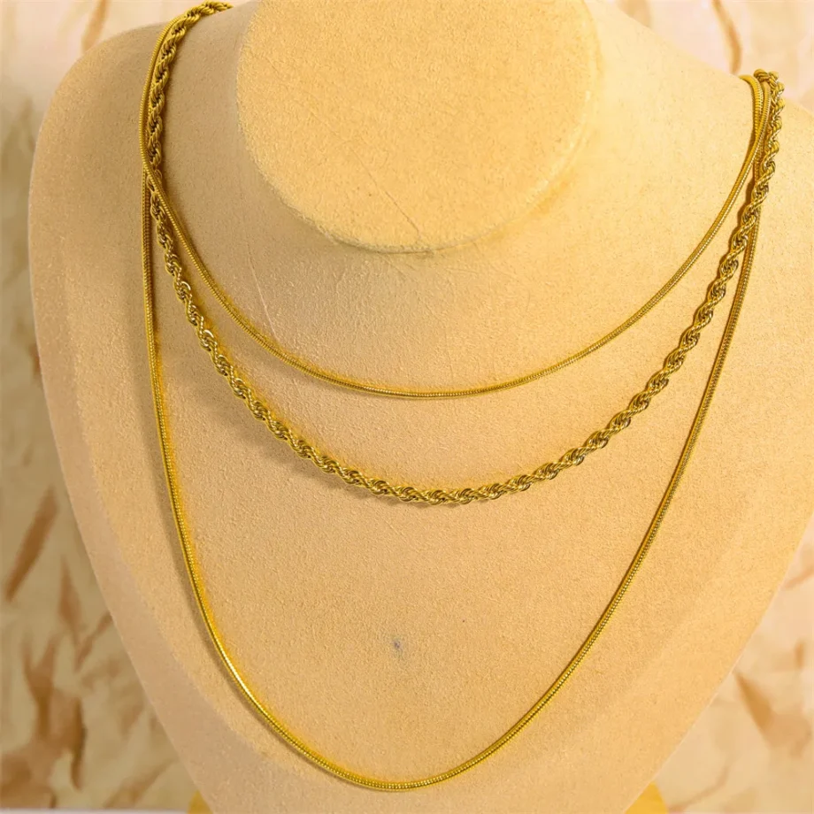 Triple Charm Layered Necklace