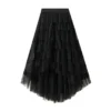 Irregular Mesh Gradient Color Pleated Skirts