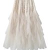 Gauze Spliced A-line Skirt