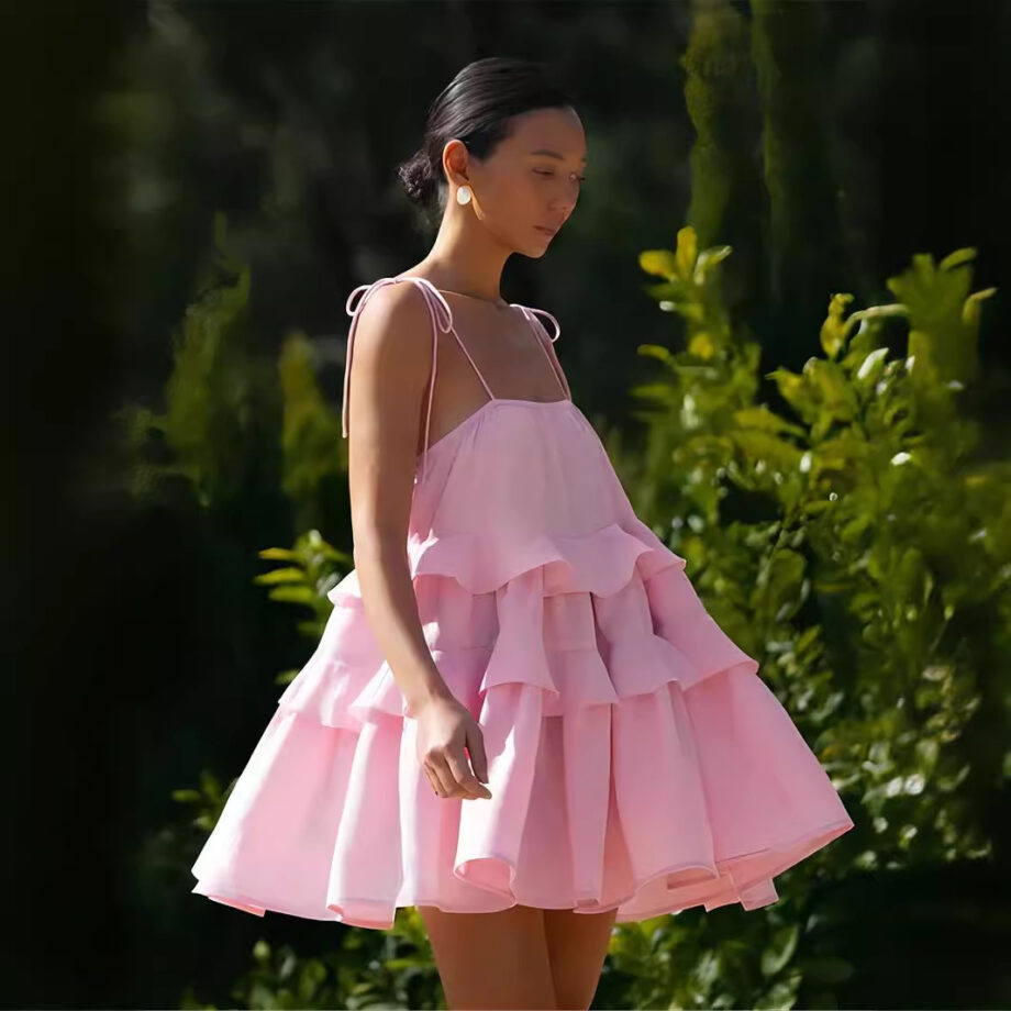 Multi-layer ruffled skit dress