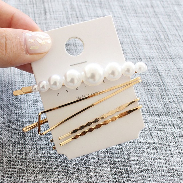 Golden Pearl Hair Accessories Set