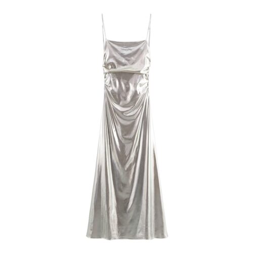 Metal foil pleated camisole