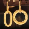Retro Geometric Asymmetric Buckle Earrings