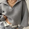 Crisp Collar Knit Sweater
