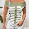 Sailor Stripe Off-Shoulder Top