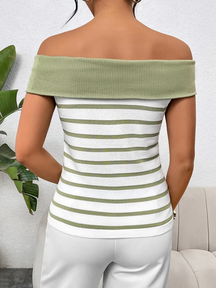 Sailor Stripe Off-Shoulder Top