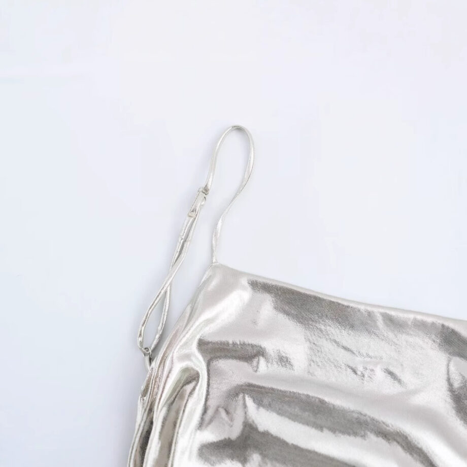 Metal foil pleated camisole