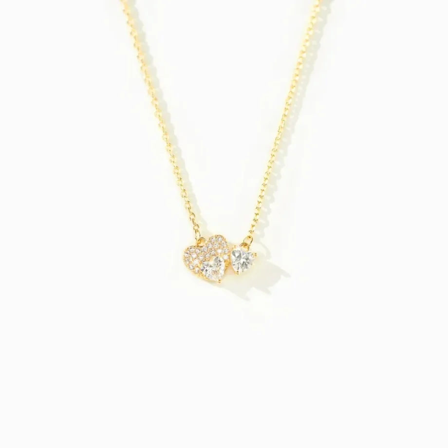 Dual Heart Silver Necklace