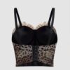 Leopard print backless camisole vest