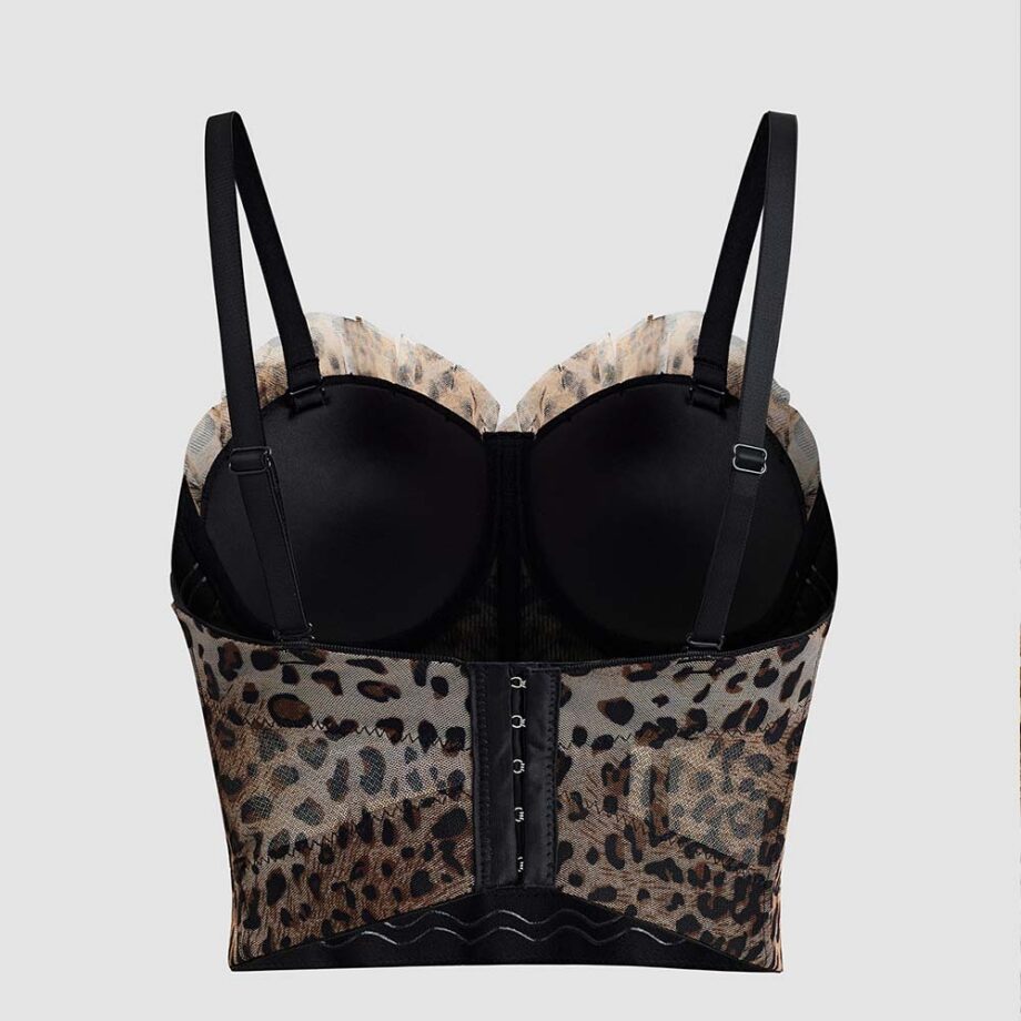Leopard print backless camisole vest