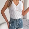 V-Neck Knit Sleeveless Vest