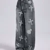 Cross Wide Leg Jeans with Pockets