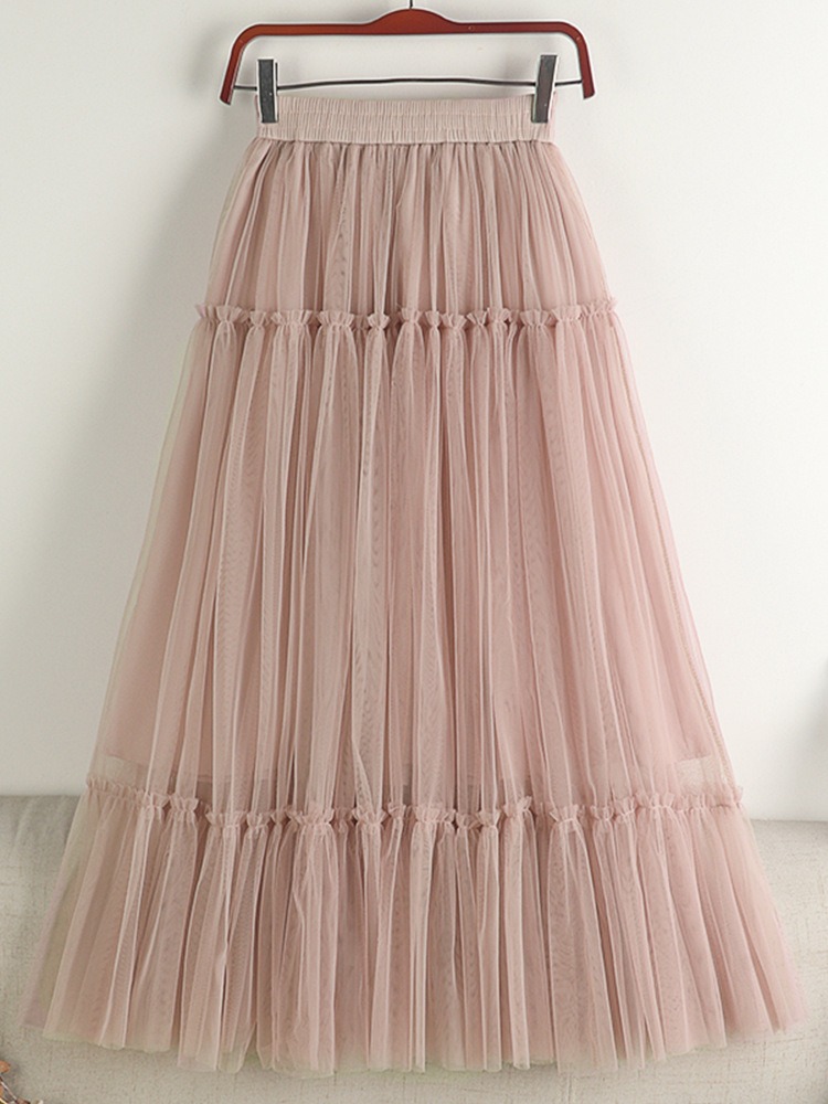 Tulle Midi Long Skirt