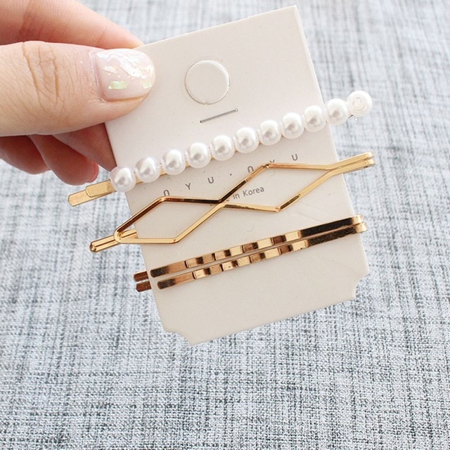 Golden Pearl Hair Accessories Set