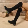 Low Heel Suede Boots