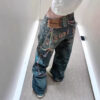 Loose Fit Jeans with 3D candy chain printed