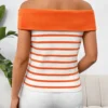 Sailor Stripe Off-Shoulder Top