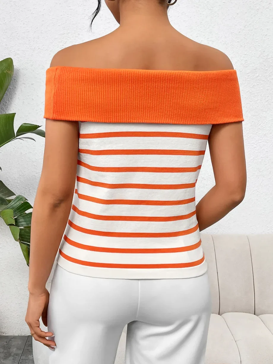 Sailor Stripe Off-Shoulder Top