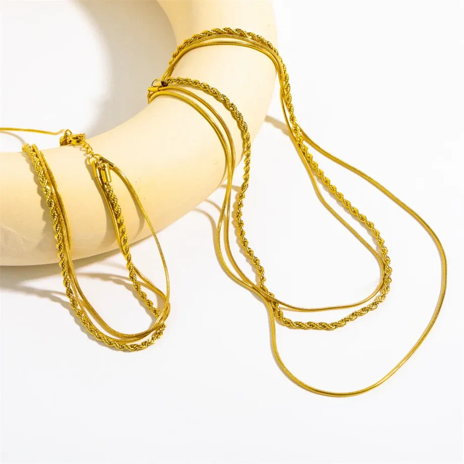 Triple Charm Layered Necklace