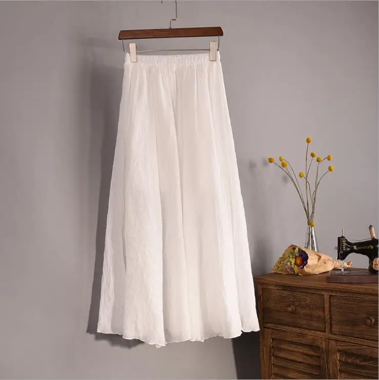 Cotton Linen Maxi Skirt
