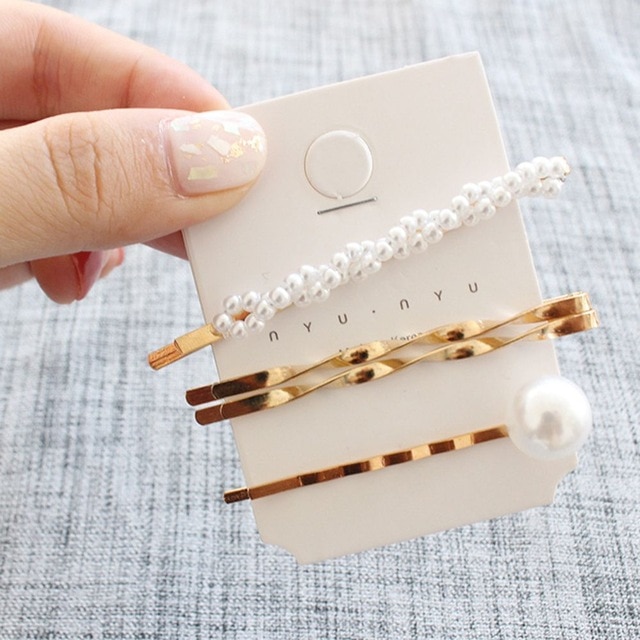 Golden Pearl Hair Accessories Set