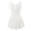 Simple waist cinched lace camisole