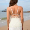 Knitted hollowed out tied top