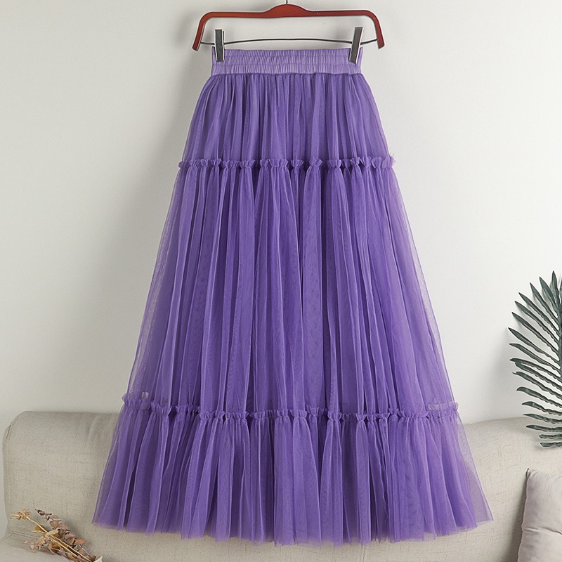 Tulle Midi Long Skirt