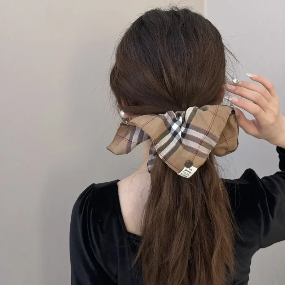 Library Chic Plaid Scrunchy