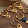 Heart Shape Lapis Lazuli Dangle Earrings